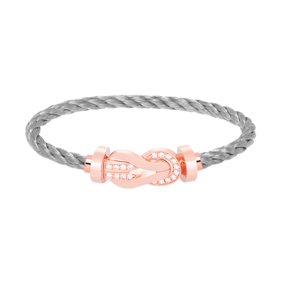 [Eternal Jewelry]CHANCE LARGE 8 FIGURE BUCKLE HALF DIAMOND BRACELET ROSE GOLD