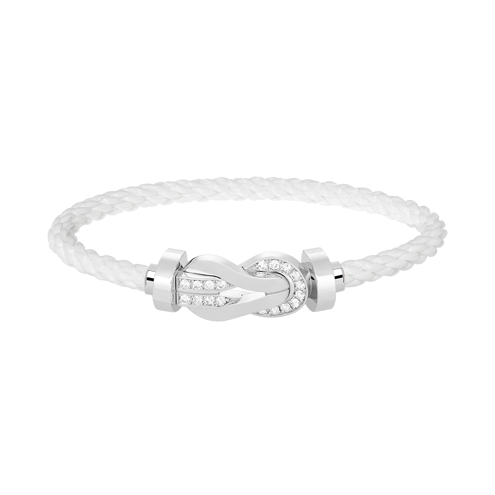 [Eternal Jewelry]CHANCE LARGE 8 FIGURE BUCKLE HALF DIAMOND BRACELET SILVER