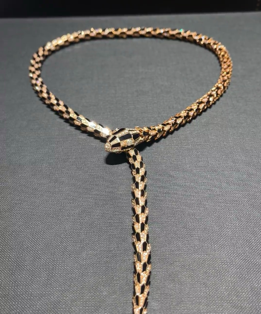 [✨Eternal Jewelry✨] High-End Bespoke Black Onyx Serpent Necklace