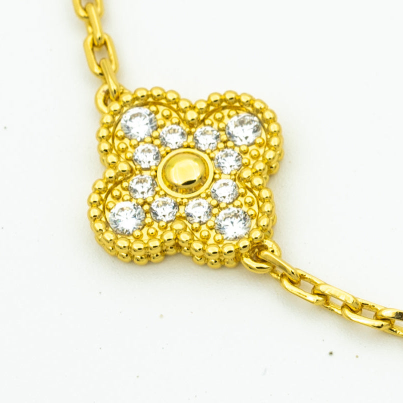 [Eternal Jewelry]CLOVER BRACELET 5 MOTIFS GOLD DIAMOND