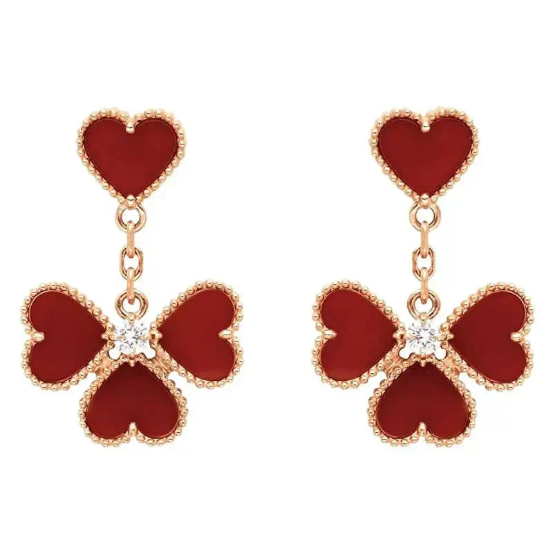 [Eternal Jewelry]SWEET CLOVER CARNELIAN EARRINGS