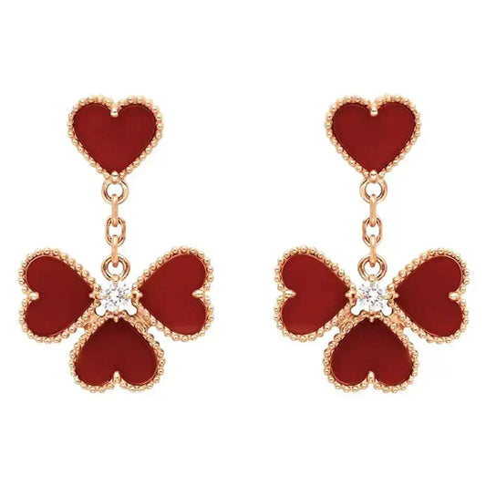[Eternal Jewelry]SWEET CLOVER CARNELIAN EARRINGS