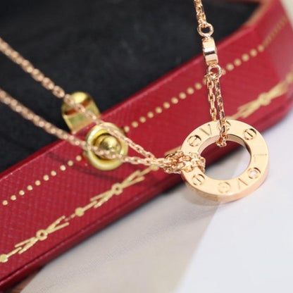 [Eternal Jewelry]LOVE NECKLACE ADJUSTABLE ROSE GOLD 2 DIAMOND