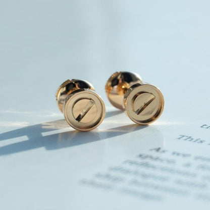 [Eternal Jewelry]LOVE EARRINGS PINK GOLD 10MM