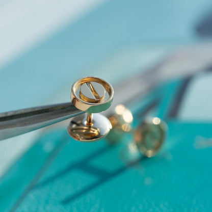 [Eternal Jewelry]LOVE EARRINGS PINK GOLD 10MM