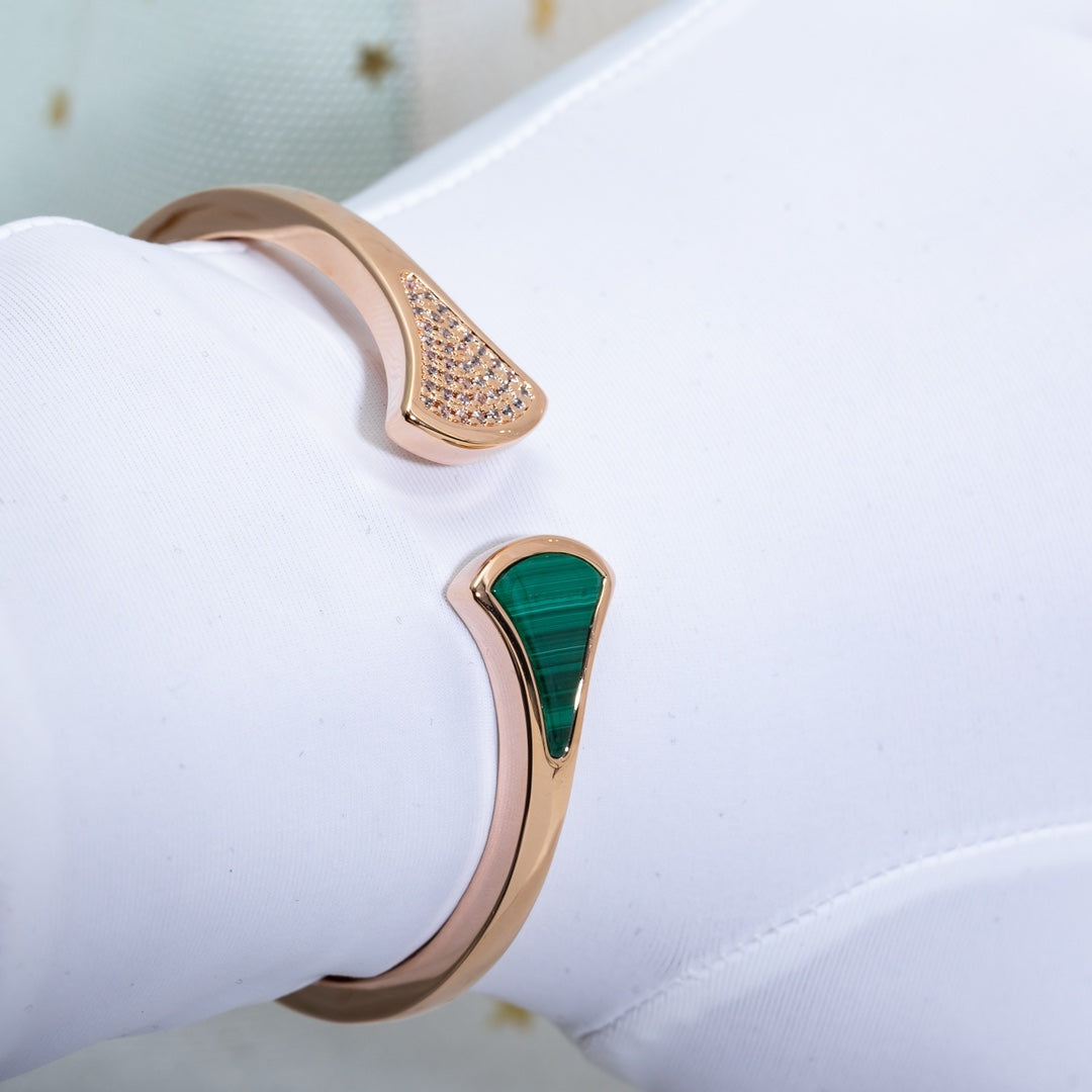 [Eternal Jewelry]DREAM BRACELET OPEN MALACHITE PINK GOLD
