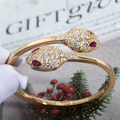 [Eternal Jewelry]SERPENTI BRACELET PINK GOLD DIAMOND DOUBLE SNAKE