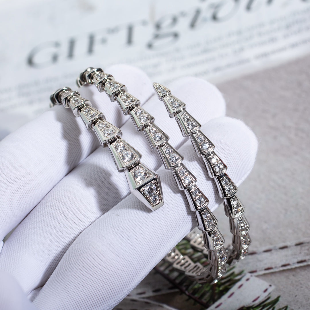 [Eternal Jewelry]SERPENTI BRACELET SILVER DIAMOND DOUBLE ROW