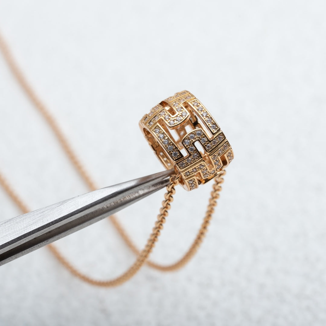 [Eternal Jewelry]PARENTESI NECKLACE PINK GOLD DIAMOND