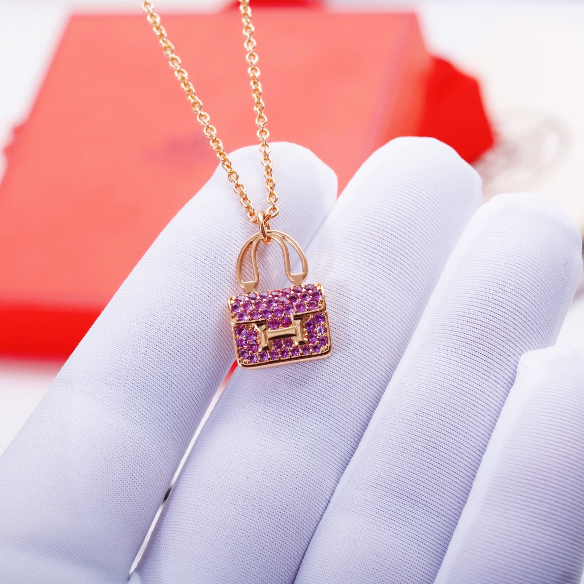 [Eternal Jewelry]CONSTANCE PEDANT PURPLE DIAMOND NECKLACE