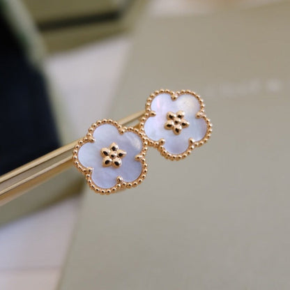 [Eternal Jewelry]LUCKY PINK GOLD WHITE MOP EARRINGS