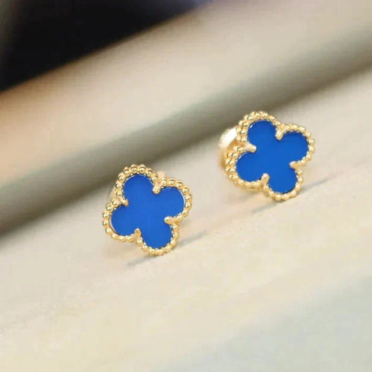 [Eternal Jewelry]CLOVER MINI 9.5MM TURQUOISE EARRINGS
