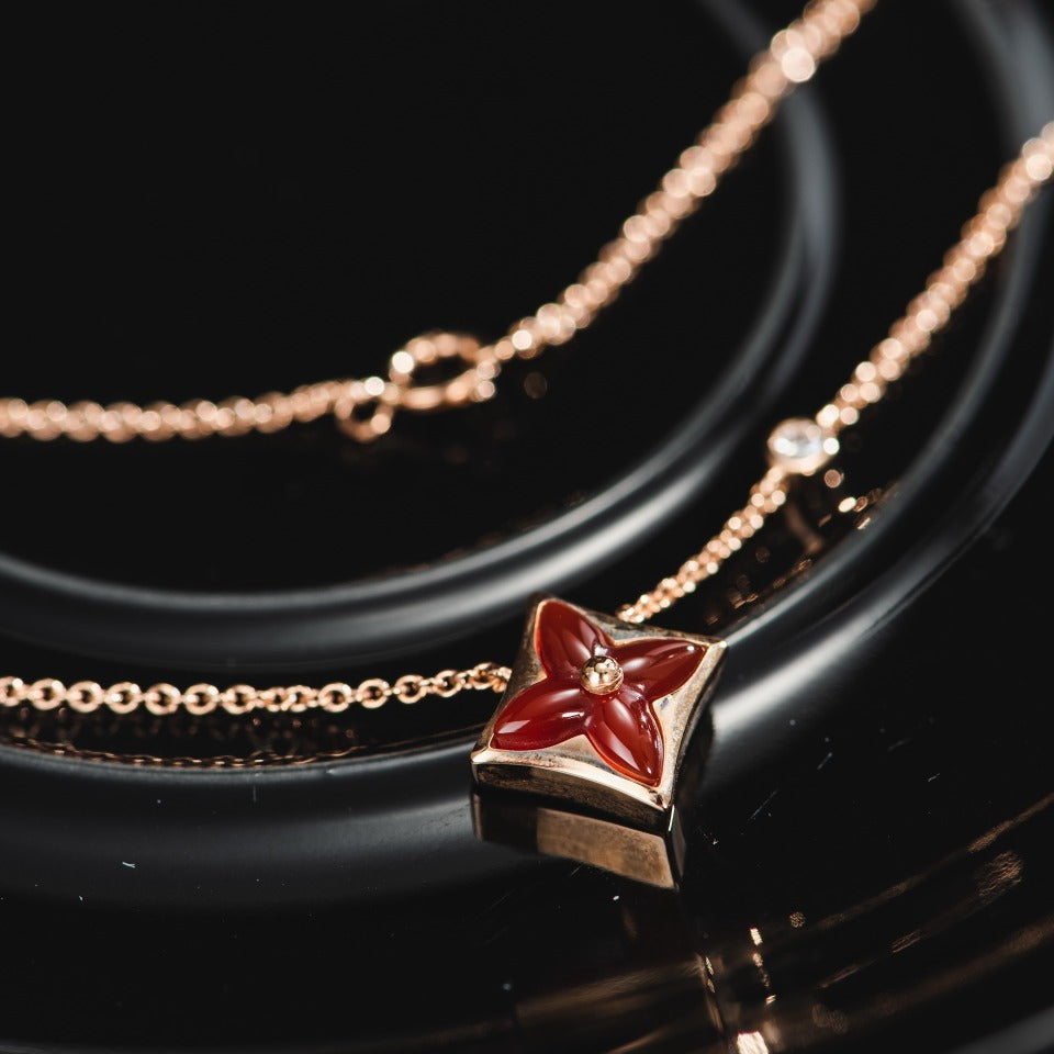 [Eternal Jewelry]STAR NECKLACE PINK GOLD 1 DIAMOND