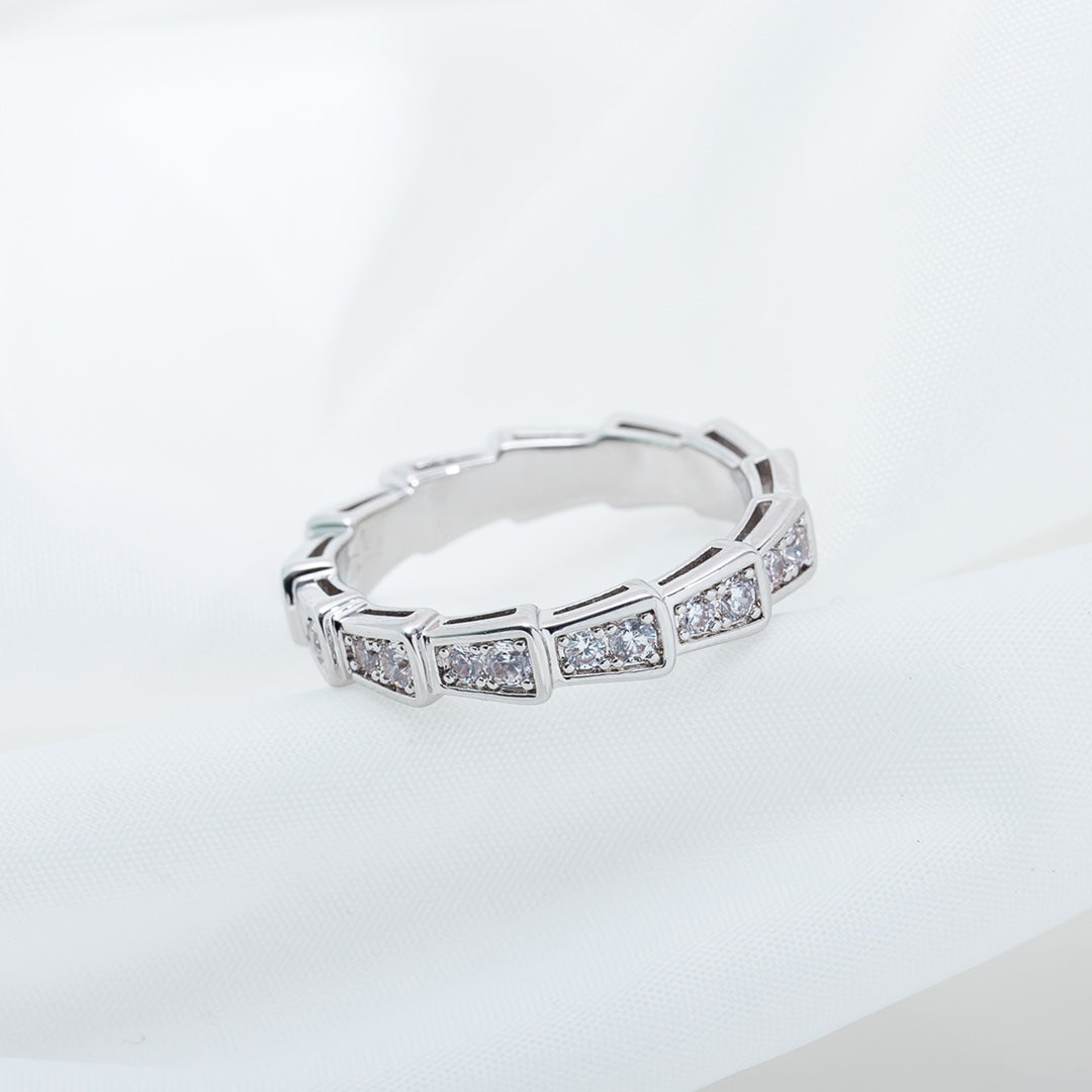 [Eternal Jewelry]SERPENTI RING SILVER DIAMOND PAVED 3MM