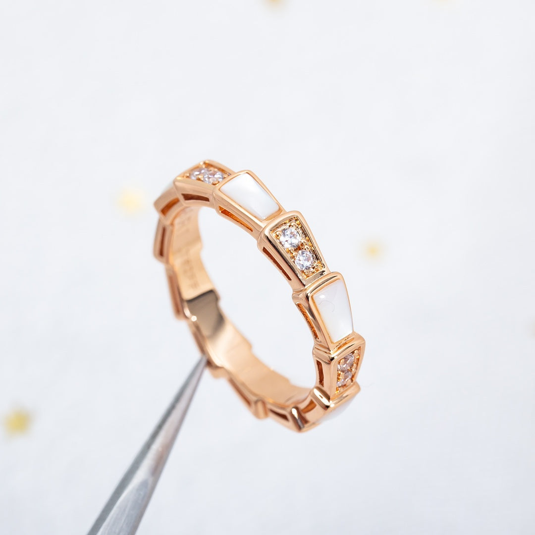 [Eternal Jewelry]SERPENTI RING PINK GOLD DIAMOND MOP 3MM