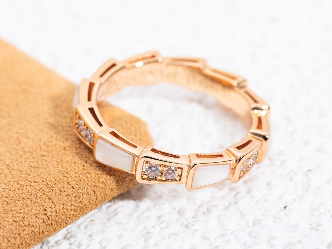 [Eternal Jewelry]SERPENTI RING PINK GOLD DIAMOND MOP 3MM