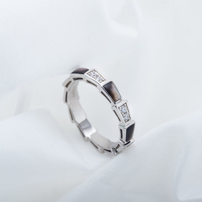 [Eternal Jewelry]SERPENTI RING SILVER  DIAMOND BLACK MOP 3MM