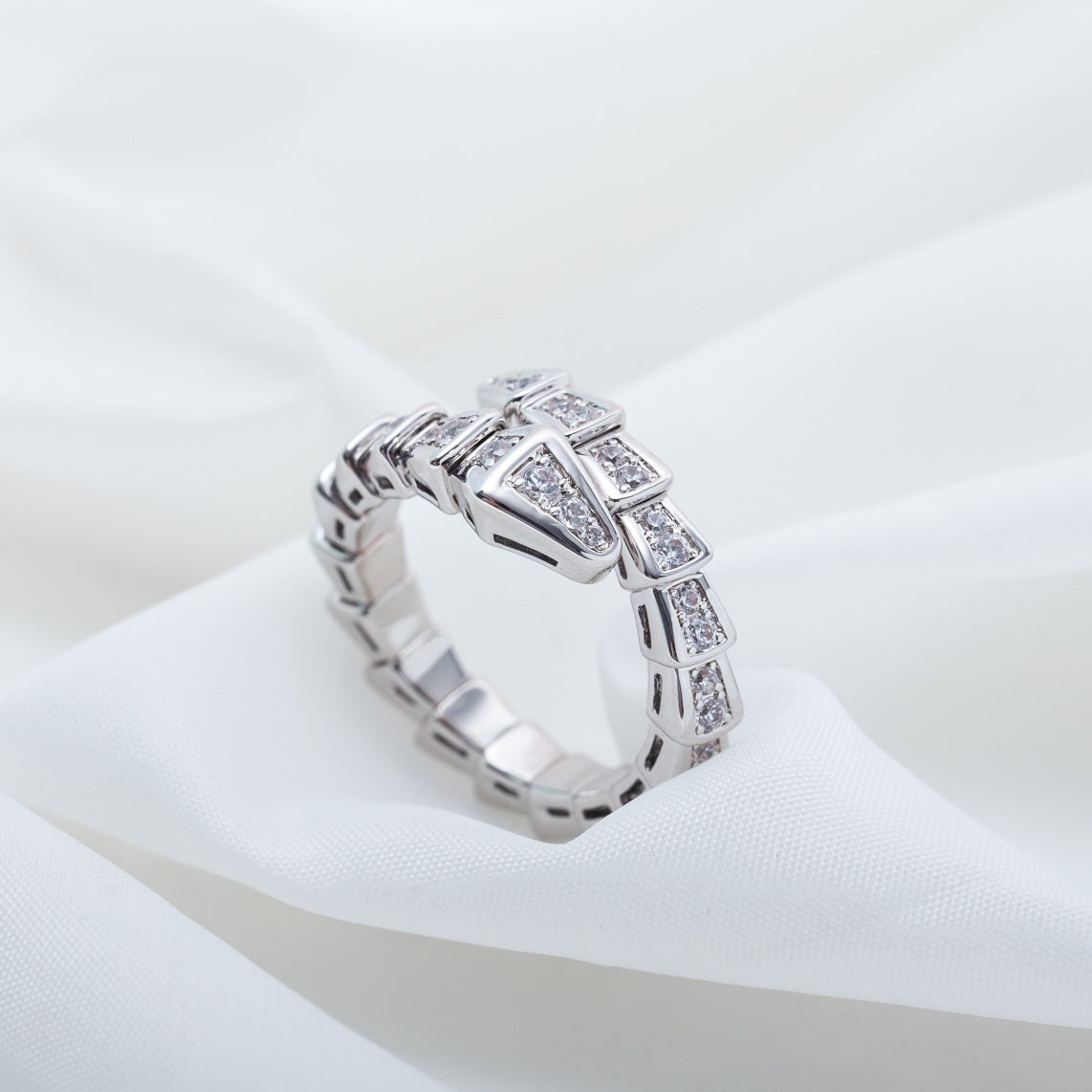 [Eternal Jewelry]SERPENTI RING SILVER DIAMOND PAVED 4MM