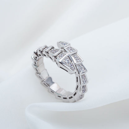 [Eternal Jewelry]SERPENTI RING SILVER DIAMOND PAVED 4MM