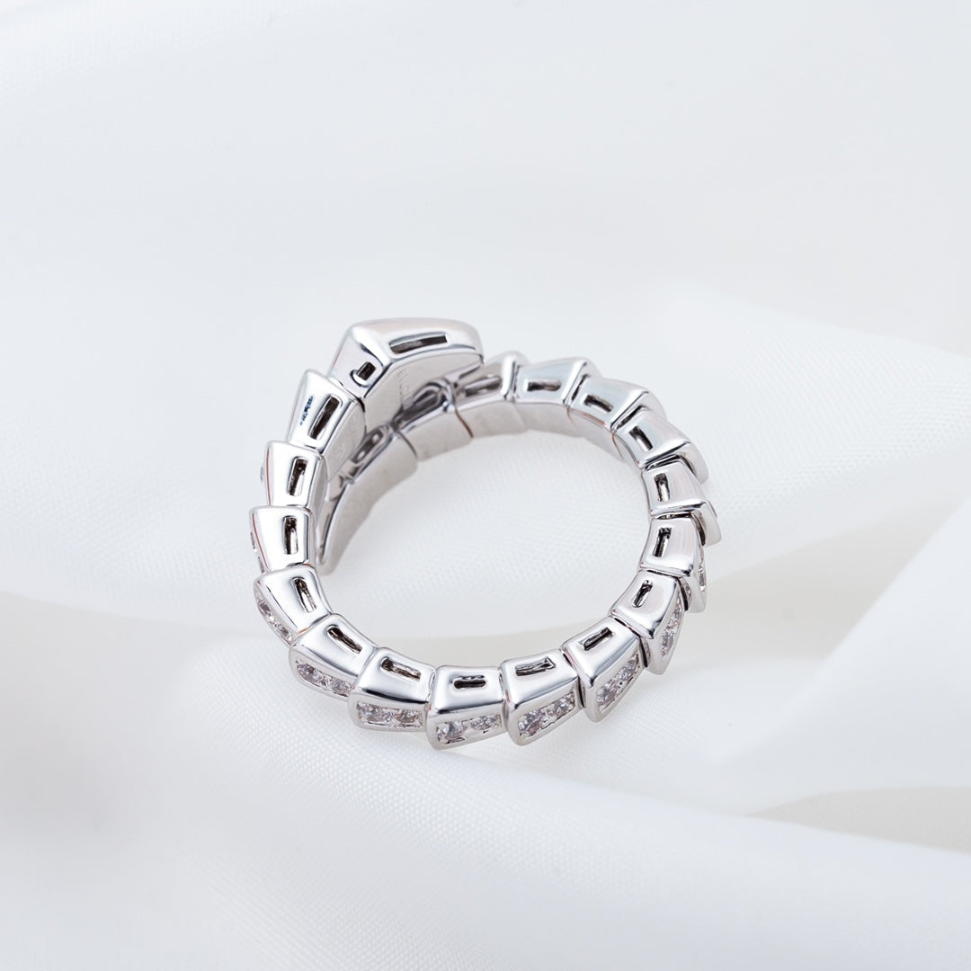 [Eternal Jewelry]SERPENTI RING SILVER DIAMOND PAVED 4MM