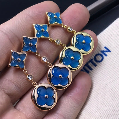 [Eternal Jewelry]STAR AND SUN AGATE DIAMOND EARRINGS