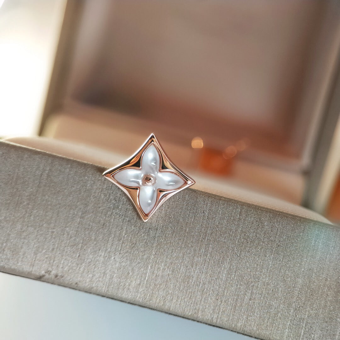 [Eternal Jewelry]STAR MOP PINK GOLD EARRINGS