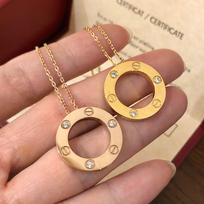 [Eternal Jewelry]LOVE NECKLACE 16MM 3 DIAMONDS