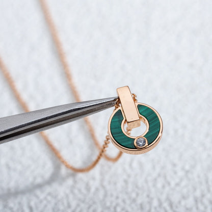 [Eternal Jewelry]GARI NECKLACE PINK GOLD MALACHITE