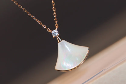 [Eternal Jewelry]DREAM NECKLACE WHITE MOP PINK GOLD 1 DIAMOND
