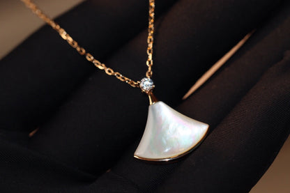 [Eternal Jewelry]DREAM NECKLACE WHITE MOP PINK GOLD 1 DIAMOND