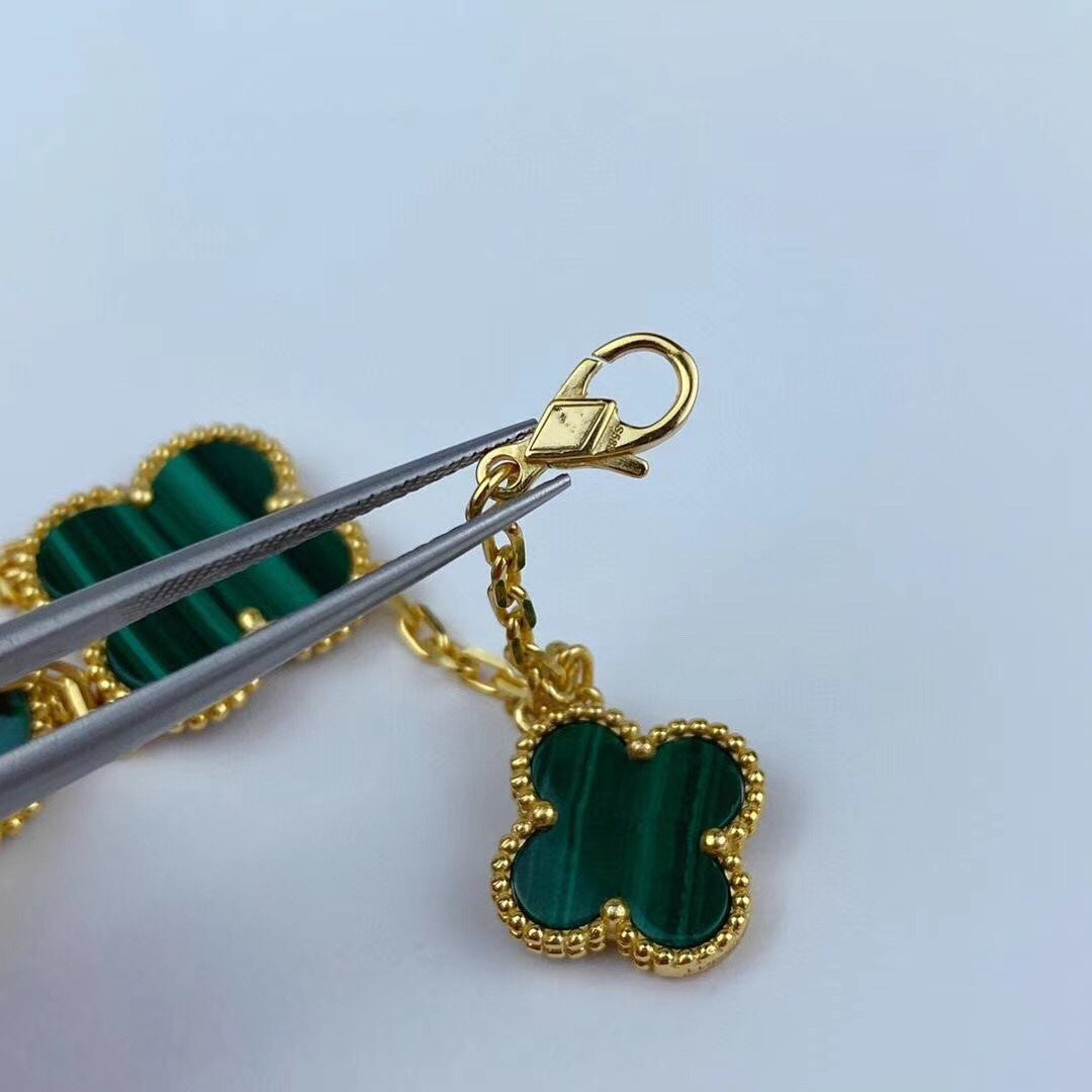 [Eternal Jewelry]MAGIC CLOVER MALACHITE GOLD BRACELET 5 MOTIFS