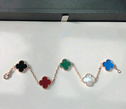 [Eternal Jewelry]CLOVER 5 MOTIFS MULTICOLOR BRACELET
