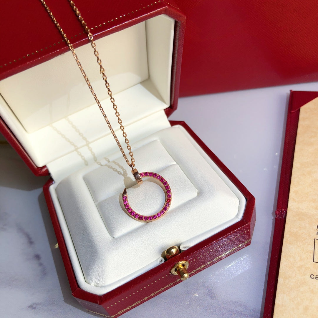 [Eternal Jewelry]JUSTE NECKLACE GOLD RED DIAMONDS