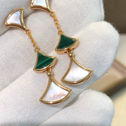 [Eternal Jewelry]DREAM EARRINGS 3 MOTIFS MALACHITE MOP PINK GOLD