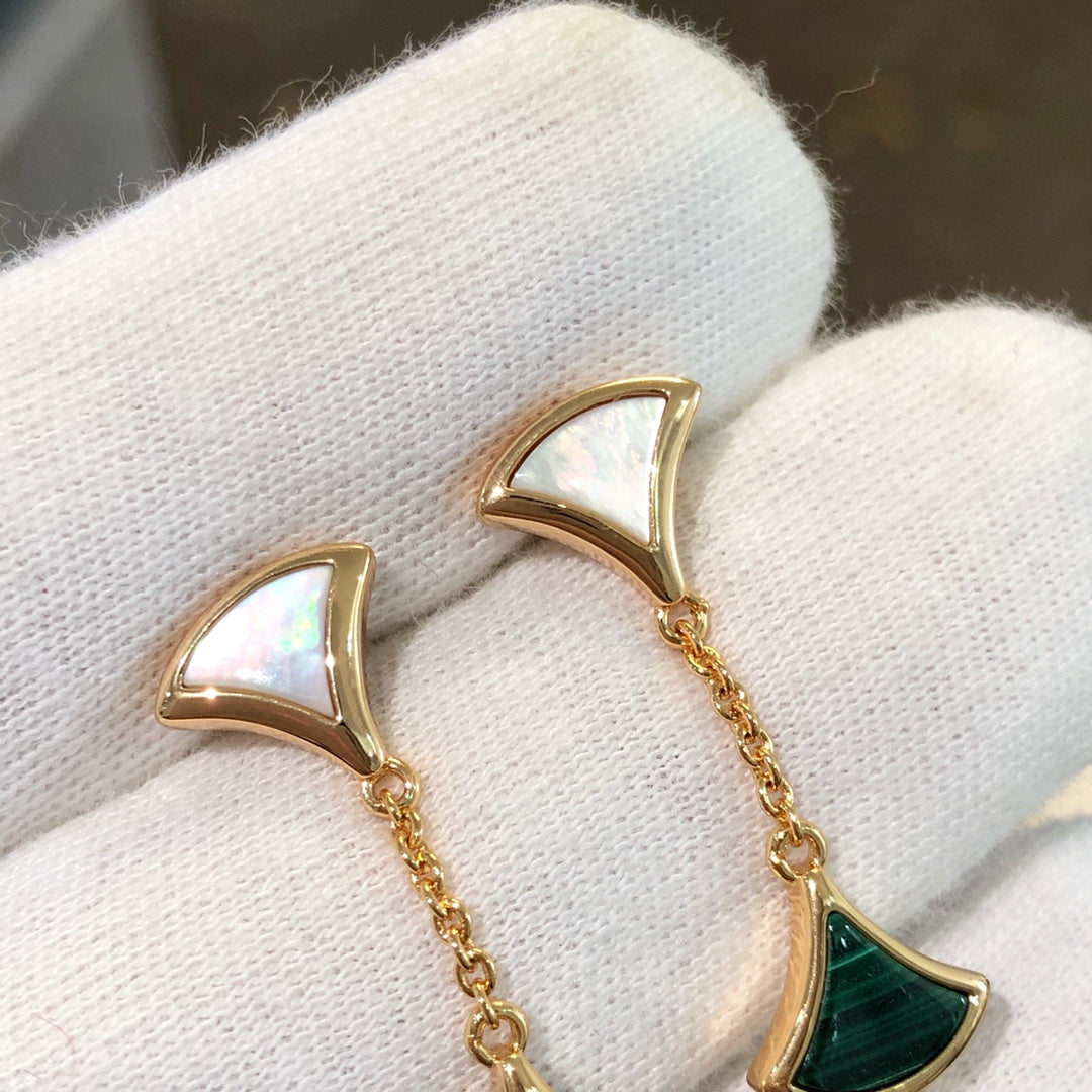 [Eternal Jewelry]DREAM EARRINGS 3 MOTIFS MALACHITE MOP PINK GOLD