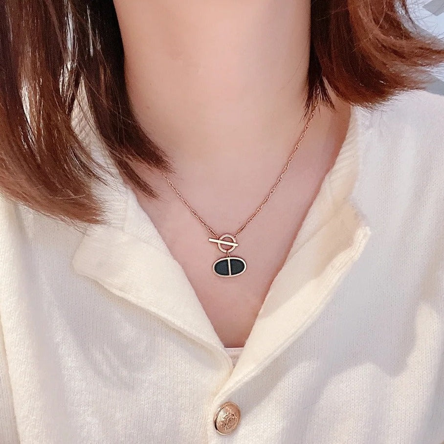 [Eternal Jewelry]CHAINE VERSO BLACK CERAMIC NECKLACE