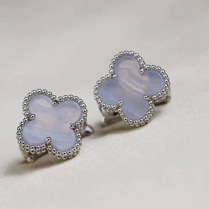[Eternal Jewelry]CLOVER MEDIUM 1 MOTIFS  WHITE MOP EARRINGS SILVER