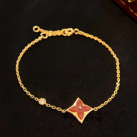 [Eternal Jewelry]COLOR STAR CARNELIAN PINK GOLD DIAMOND BRACELET