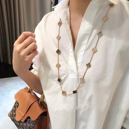 [Eternal Jewelry]CLOVER 20 MOTIFS DARK MOP DIAMOND  NECKLACE