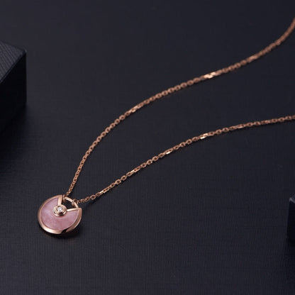 [Eternal Jewelry]AMULETTE ROSE GOLD PINK MOP NECKLACE