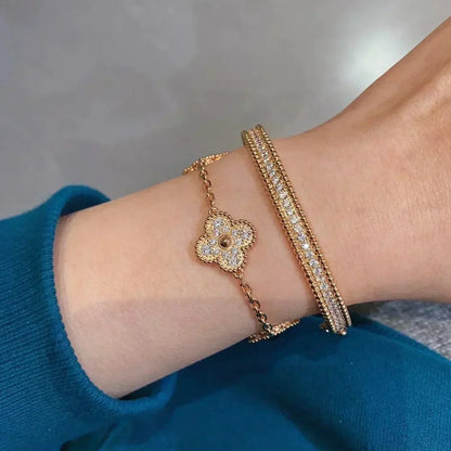 [Eternal Jewelry]CLOVER 5 MOTIFS  FULL DIAMOND BRACELET