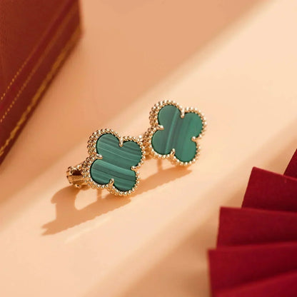 [Eternal Jewelry]CLOVER MEDIUM 1 MOTIFS MALACHITE  EARRINGS