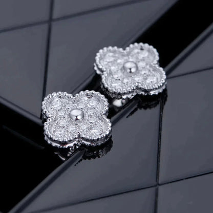 [Eternal Jewelry]CLOVER 1 MOTIFS DIAMOND STUD EARRINGS SILVER