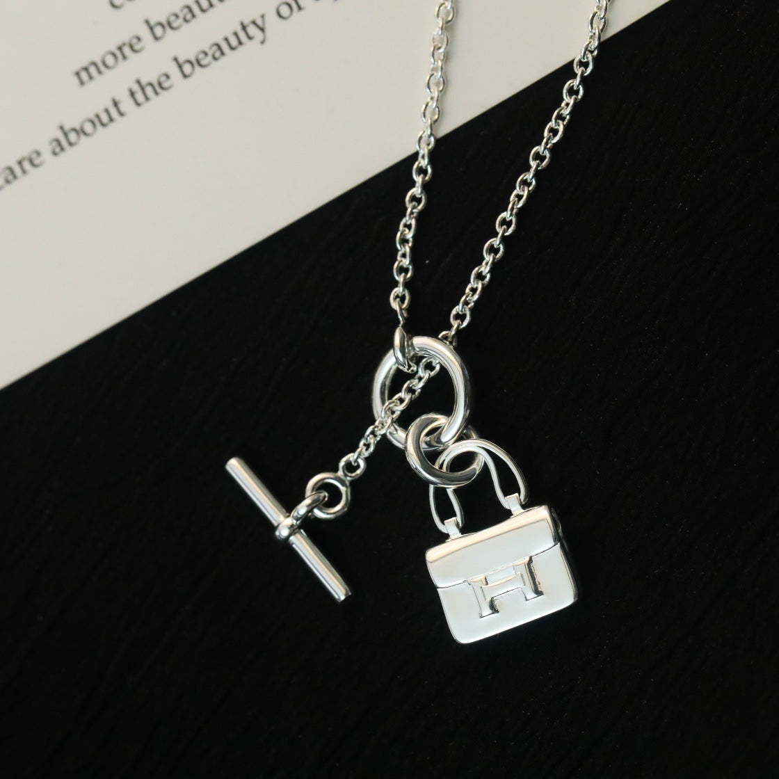 [Eternal Jewelry]POP H PEDANT SILVER NECKLACE