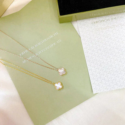 [Eternal Jewelry]CLOVER MINI 9.5MM WHITE MOTHER-OF-PEARL NECKLACE
