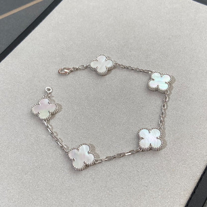 [Eternal Jewelry]CLOVER WHITE PEARL MOP 5 MOTIF BRACELET COLLECTION