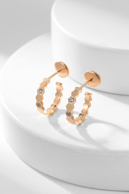 [Eternal Jewelry]BEE LOVE DIAMOND HOOP EARRINGS