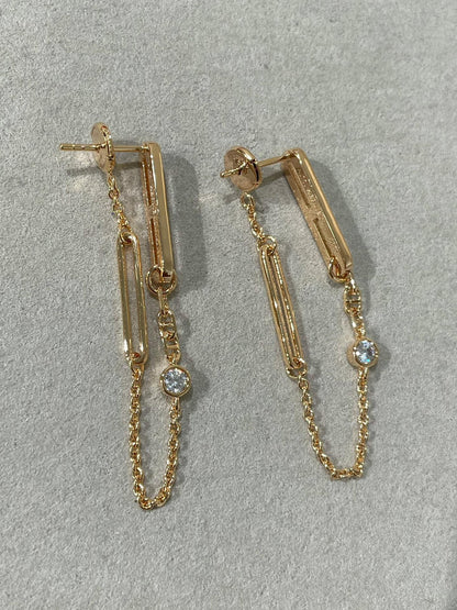 [Eternal Jewelry]CHAINE CHAOS DIAMOND DROP EARRINGS