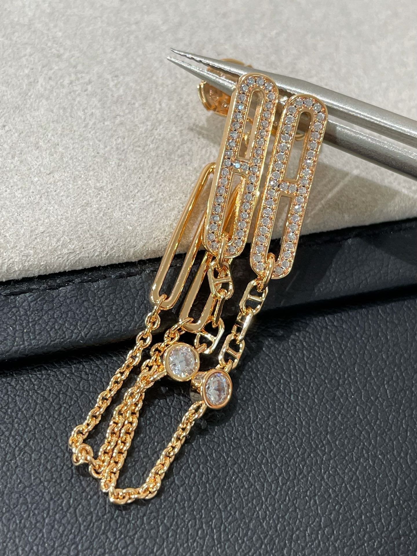 [Eternal Jewelry]CHAINE CHAOS DIAMOND DROP EARRINGS