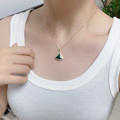 [Eternal Jewelry]DREAM MALACHITE DIAMOND PAVED PINK GOLD NECKLACE